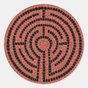 Adesivo Redondo LABYRINTH XII Vinhetas Redondas Grandes