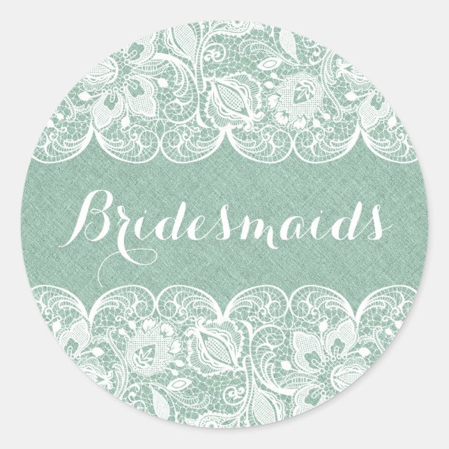 Adesivo Redondo Lace Floral Branco da Linha Faux Verde da Casa Min (Frente)