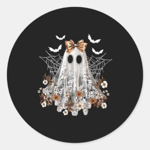 Adesivo Redondo Lace Ghost Coquette Laço Vintage Mulheres Meninas