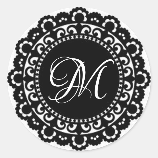 Adesivo Redondo Lace Monograma (Frente)