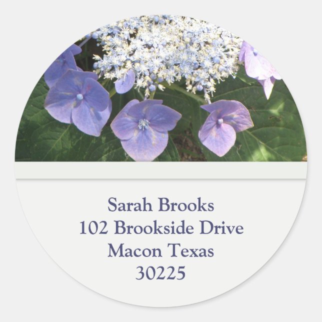 Adesivo Redondo Lacecap Hydrangea Address Stickers (Frente)