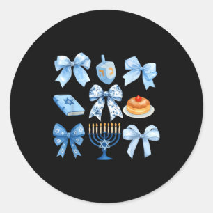 Adesivo Redondo Laço Coquete Hanukkah Chanukah Pijama Latke Judaic