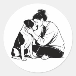 Adesivo Redondo Laço Indestrutível Entre Cão e Humano