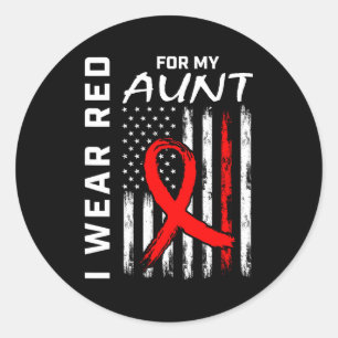 Adesivo Redondo Laço Vermelho Para a Consciencialização da Doença
