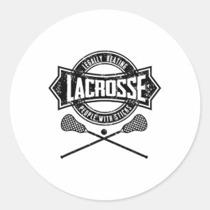 Adesivo Redondo Lacrosse Batendo Legalmente Pessoas Com Pentes Eng