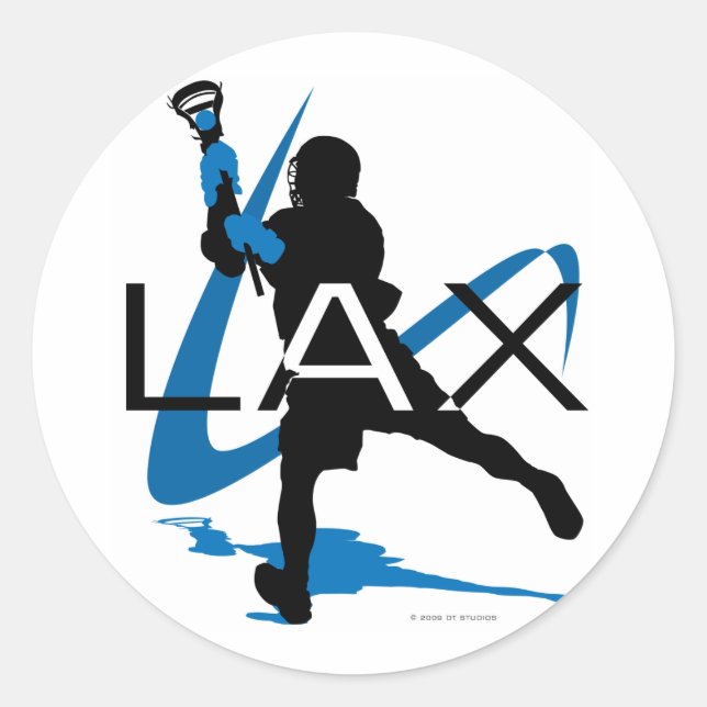 Adesivo Redondo Lacrosse Boys LAX Blue (Frente)