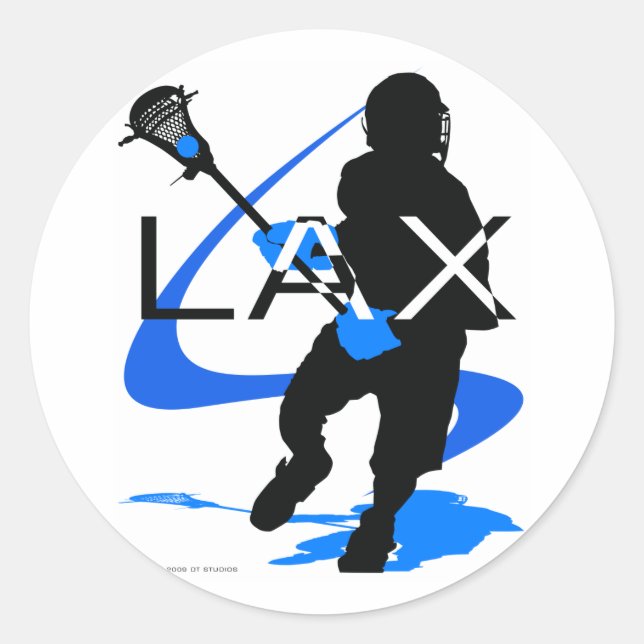 Adesivo Redondo Lacrosse Boys LAX Blue (Frente)