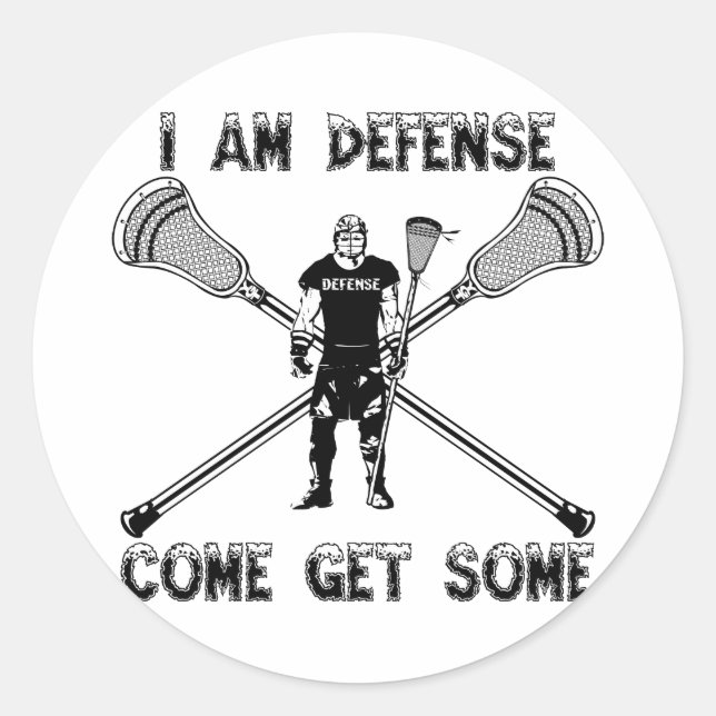 Adesivo Redondo Lacrosse Defense GetSome Sticker (Frente)