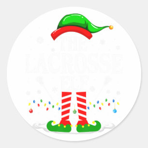 Adesivo Redondo Lacrosse Elf Funny Matching Xmas Lacrosse Chri