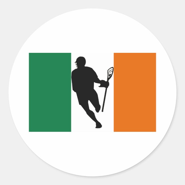 Adesivo Redondo Lacrosse Flag IRock Ireland Sticker (Frente)