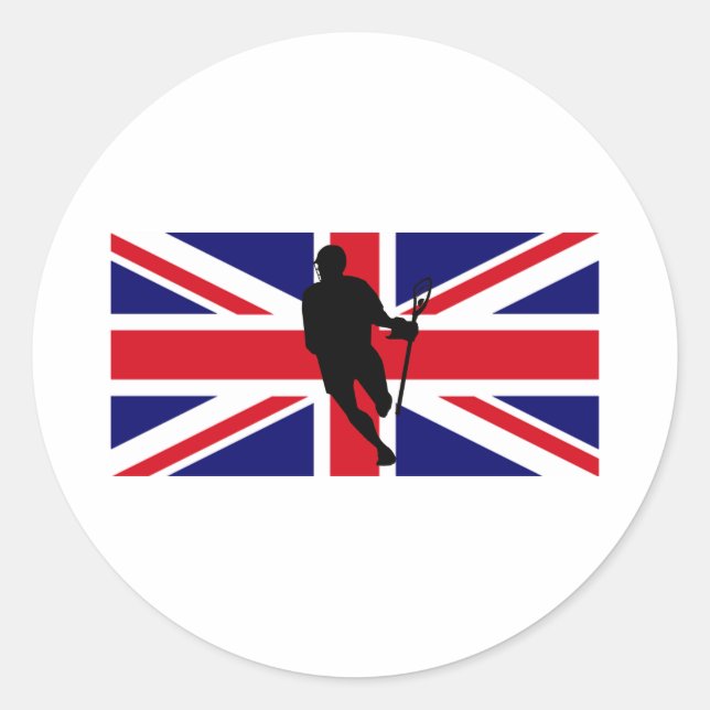 Adesivo Redondo Lacrosse Flag IRock UK Sticker (Frente)