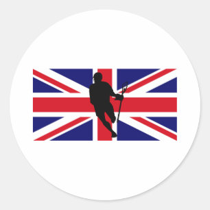 Adesivo Redondo Lacrosse Flag IRock UK Sticker