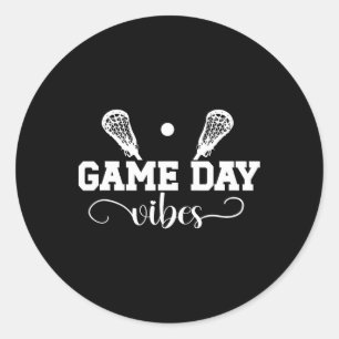 Adesivo Redondo Lacrosse Game Day Vibes Game Day Lacrosse
