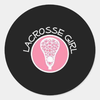 Adesivo Redondo Lacrosse Girl Sports Team Cute
