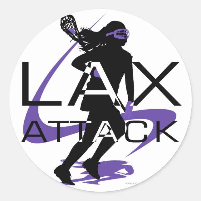 Adesivo Redondo Lacrosse Girls LAX Attack Purple (Frente)