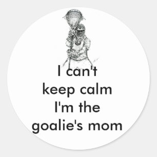 Adesivo Redondo Lacrosse Goalie Mãe Sticker