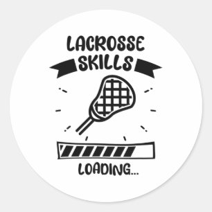 Adesivo Redondo Lacrosse Habilidades Carregando Jogador Funny Lacr