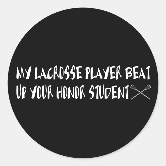 Adesivo Redondo Lacrosse Humor Honor Sticker (Frente)