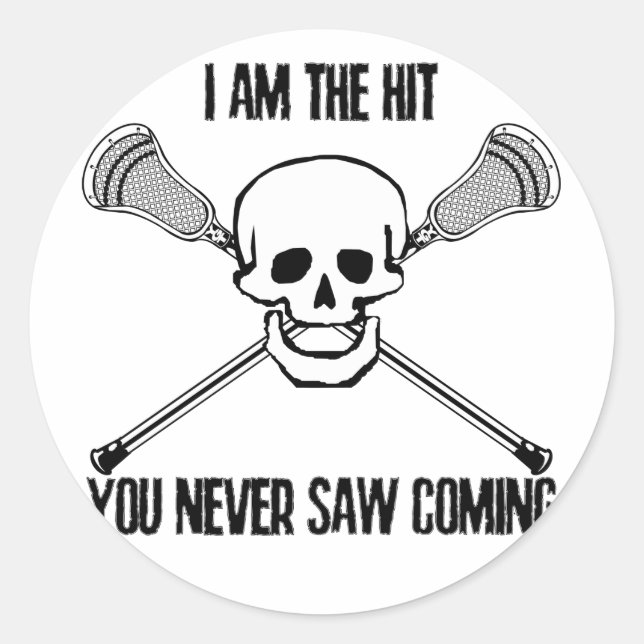 Adesivo Redondo Lacrosse I Am the Hit (Frente)