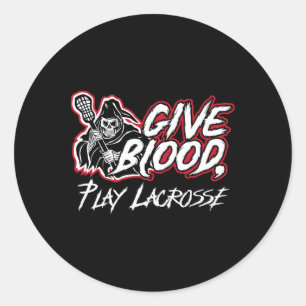 Adesivo Redondo Lacrosse: Jogue Sangue