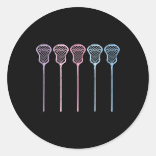 Adesivo Redondo Lacrosse Lacrosse Coloca Meninas Mulheres na Retro