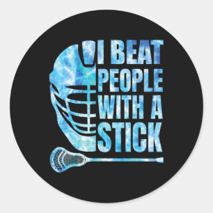 Adesivo Redondo Lacrosse Lax I Beat Pessoas Com Um Boys De Pau