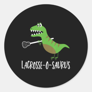 Adesivo Redondo Lacrosse Lax Player Dinossaur Dino Lover Sport Gif
