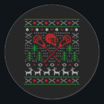 Adesivo Redondo Lacrosse Lax Ugly Christmas<br><div class="desc">Lacrosse Lax Ugly Christmas</div>