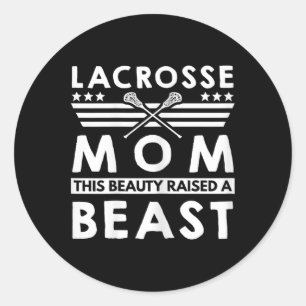 Adesivo Redondo Lacrosse Mãe Gráfico - Esta Beleza Criou Uma Besta