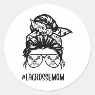 Adesivo Redondo Lacrosse Mamãe Mensageira Bun Hair Gles