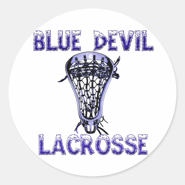Adesivo Redondo Lacrosse Mascot BlueDevil Sticker (Frente)