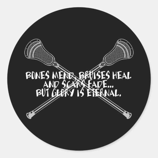 Adesivo Redondo Lacrosse Motivation Glory Cosses White Sticker (Frente)