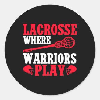 Adesivo Redondo Lacrosse onde guerreiros jogam Lacrosse
