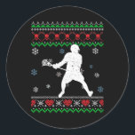Adesivo Redondo Lacrosse Pajama Ugly Christmas Gift Sport Amantes<br><div class="desc">Lacrosse Pajama Ugly Christmas Gift Sport Amantes do Esporte Amantes Meninos</div>
