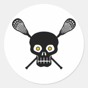 Adesivo Redondo Lacrosse Skull