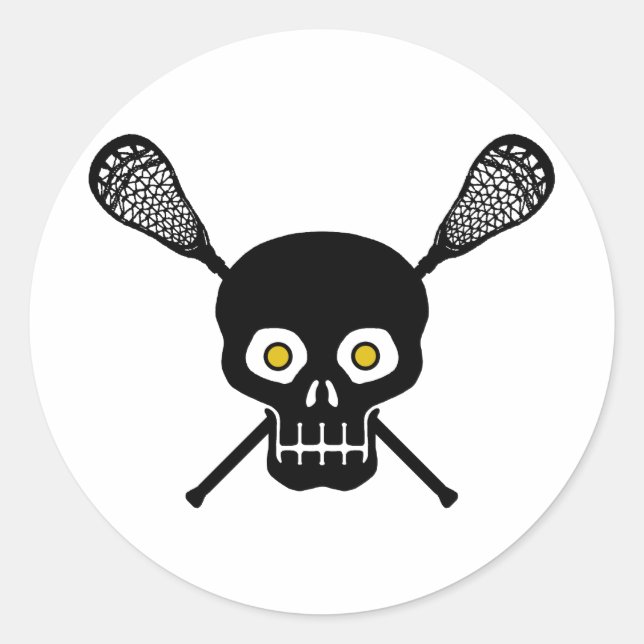 Adesivo Redondo Lacrosse Skull (Frente)