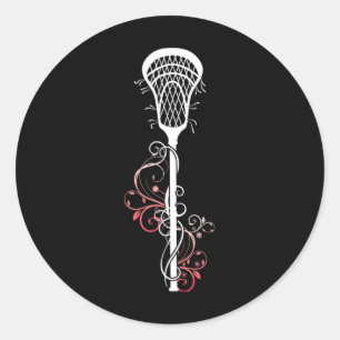 Adesivo Redondo Lacrosse Stick Lax Player Jok Jogo Esportivo Da Bo
