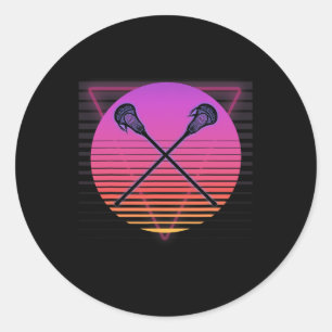 Adesivo Redondo Lacrosse Stick Retro Vaporwave Vintage 70s 80s 90s