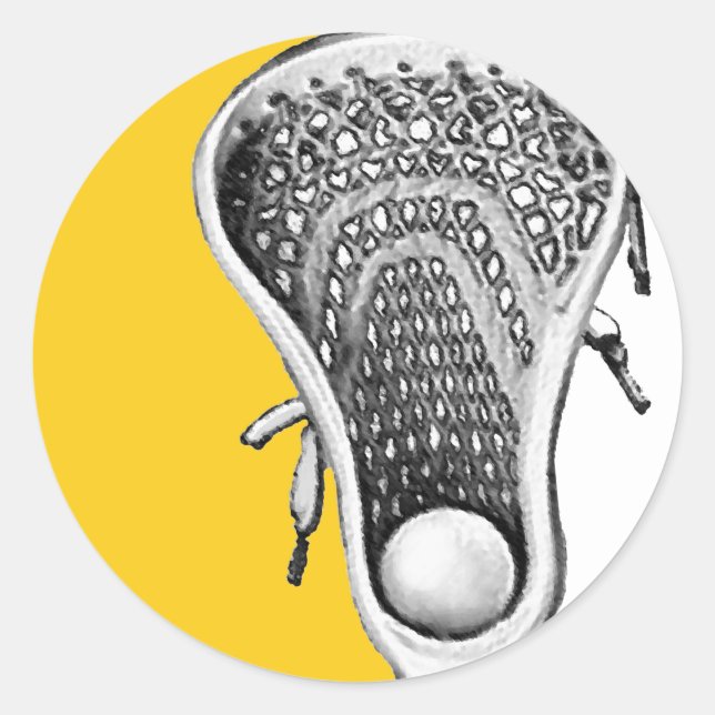 Adesivo Redondo Lacrosse Team Yellow (Frente)