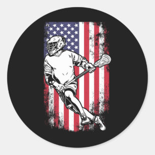 Adesivo Redondo Lacrosse Us Flag