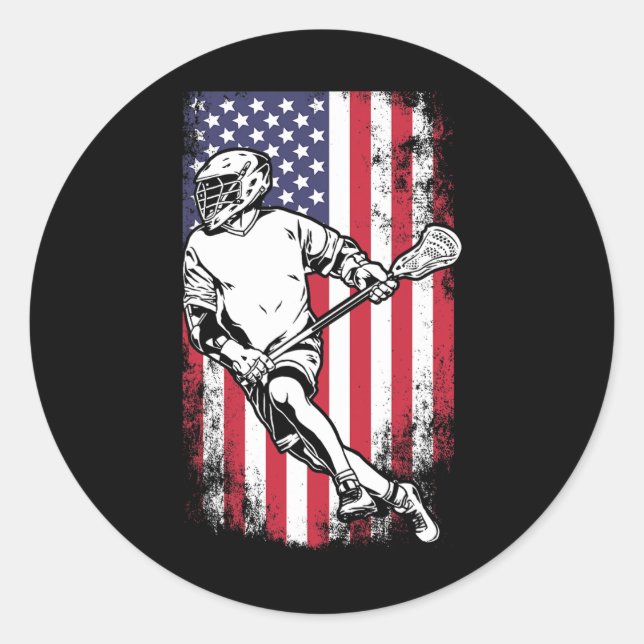 Adesivo Redondo Lacrosse Us Flag (Frente)