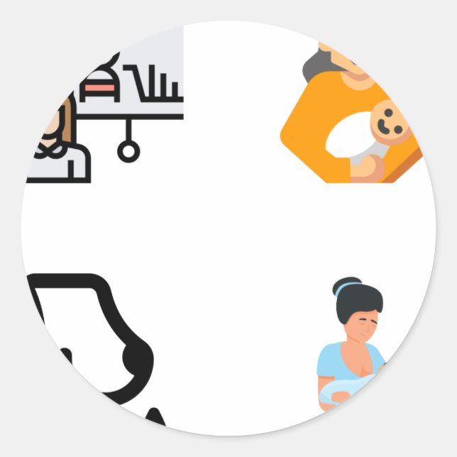 Adesivo Redondo Lactation Consultant Nurse Sticker Pack - Lactatio (Frente)