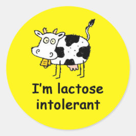 Adesivo Redondo Lactose Alerta de Alergia Intolerante
