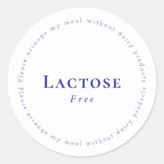 Adesivo Redondo Lactose-Free Request Sticker, White - Navy