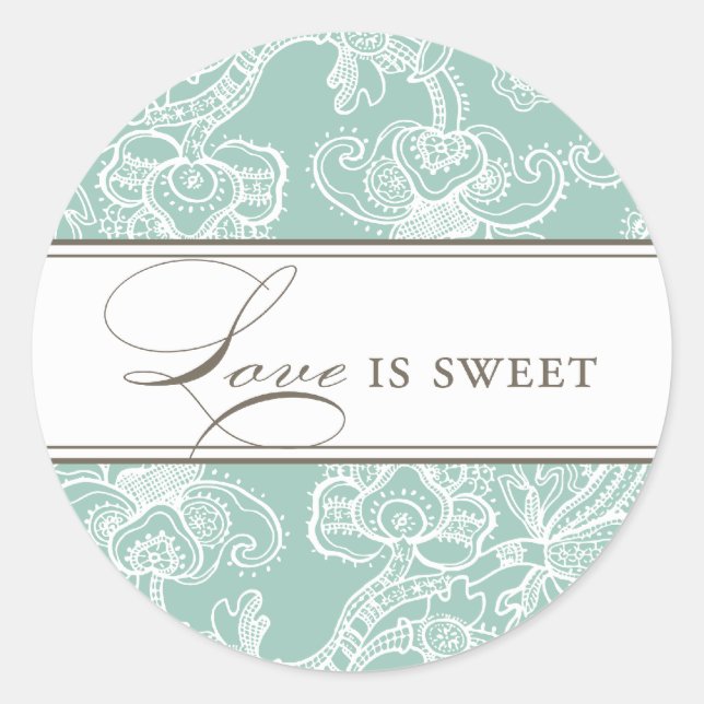 Adesivo Redondo Lacy Love é Sweet Sticker (Frente)