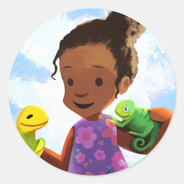 Adesivo Redondo Ladi, Liz & Cam: 3 Amigos Juntos (Frente)