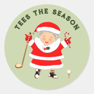 Adesivo Redondo Ladies Golf Christmas Classic
