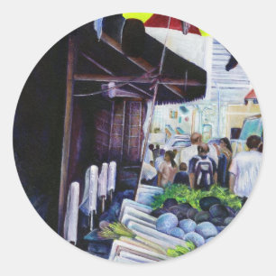 Adesivo Redondo Lado mais claro da rua da Lavanda, Singapura