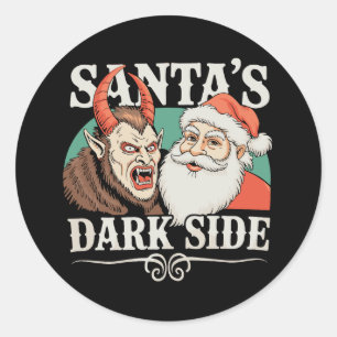 Adesivo Redondo Lado Negro do Papai Noel Krampus Krampusnacht Nata