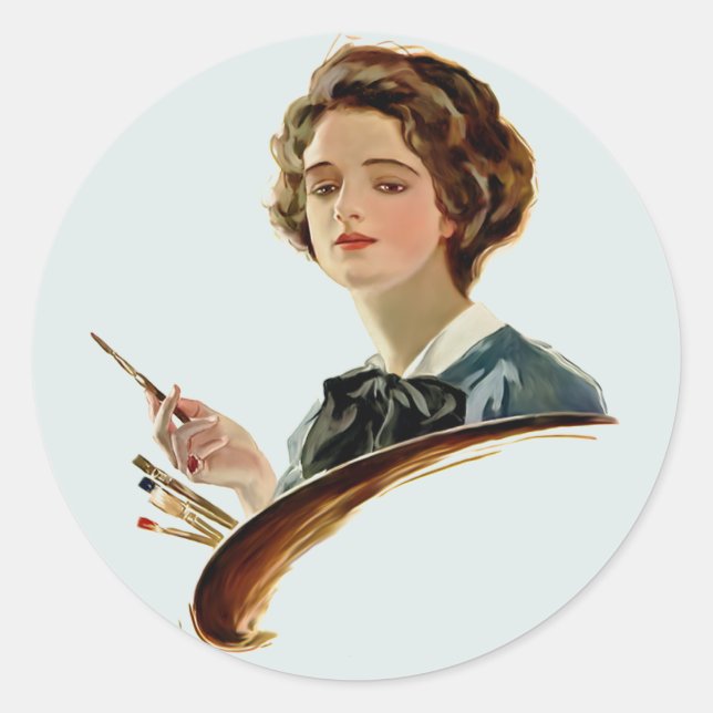 Adesivo Redondo Lady Artist (Frente)